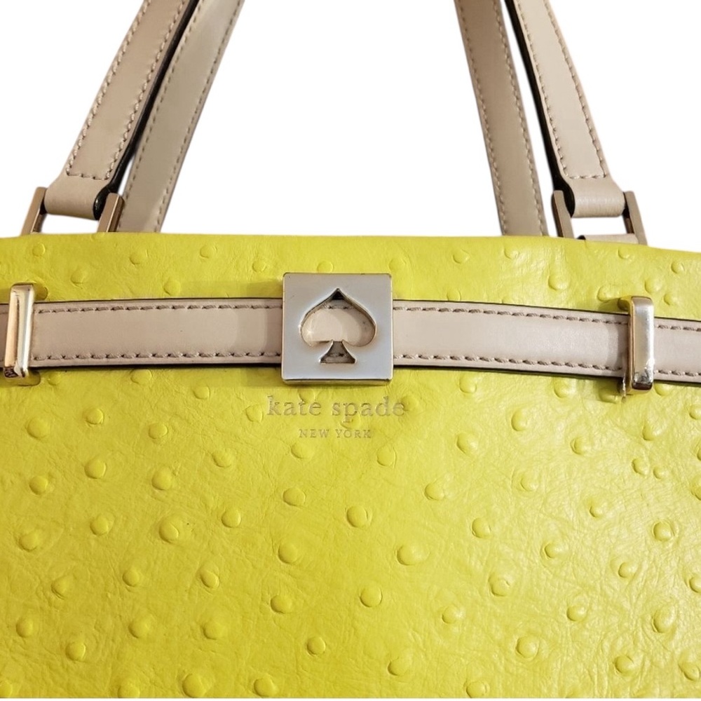 Kate Spade Vibrant Yellow and Cream Shoulder Bag Purse Spring Summer Tote
